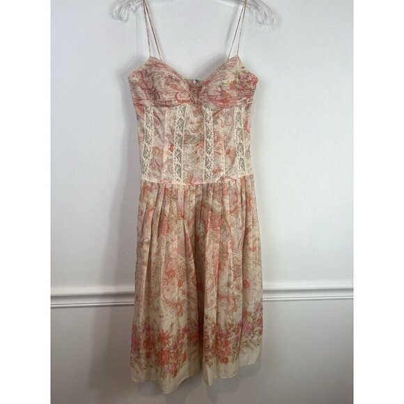Teri Jon Dresses & Skirts - Teri Jon Rickie Freeman Floral Baby Doll Lace Corset Dress Sz 4 Neutral Capsule